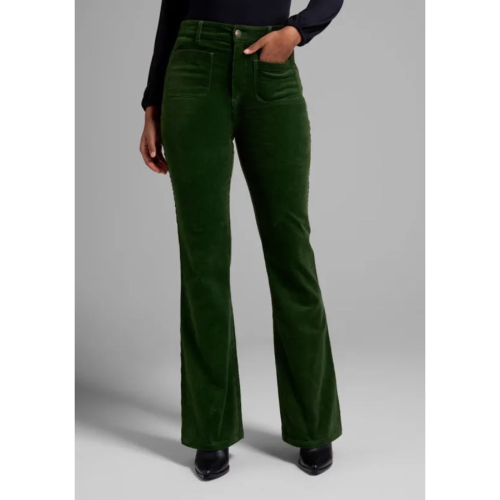 MODCLOTH Move With A Groove Corduroy Pants Jeans in Green 2